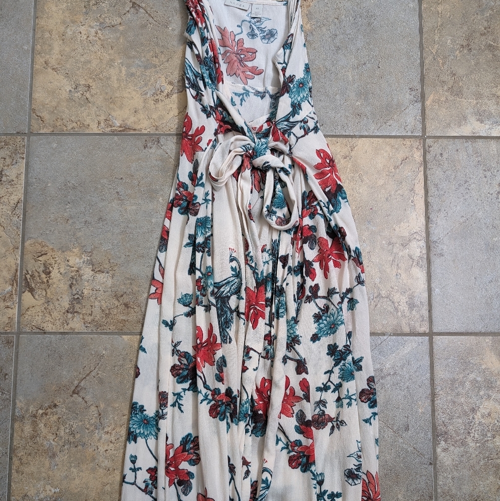 Hinge Floral Midi Wrap Dress